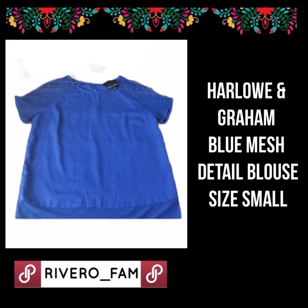 HARLOWE & GRAHAM | BLUE BLOUSE | SIZE SMALL